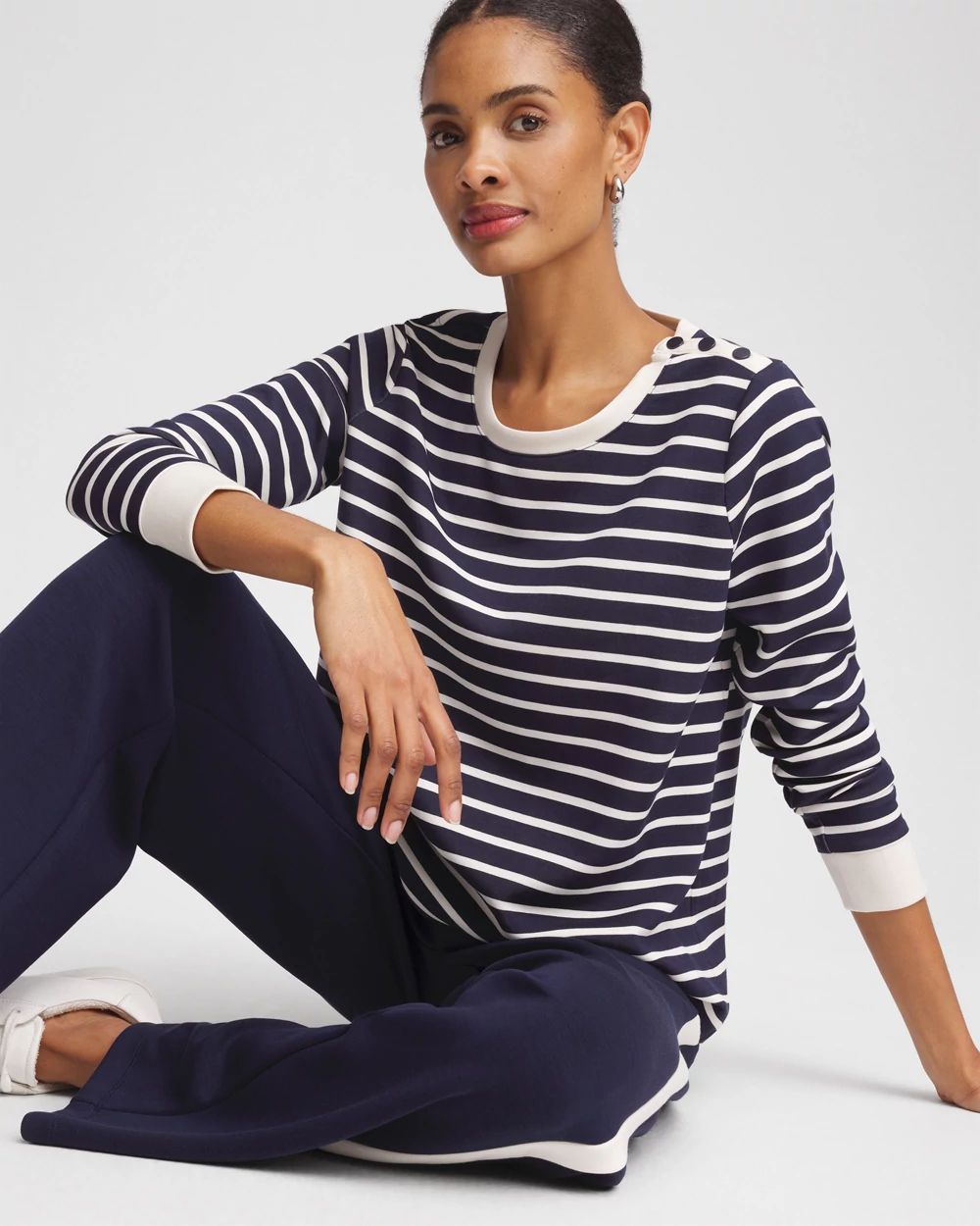 Zenergy® Striped Scuba Mariner Top | Chico's